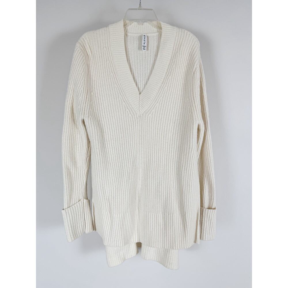 Athleta Sweater Oversized Wool Relaxed Chunky Knit Ivory $149 - Picture 2 of 11
